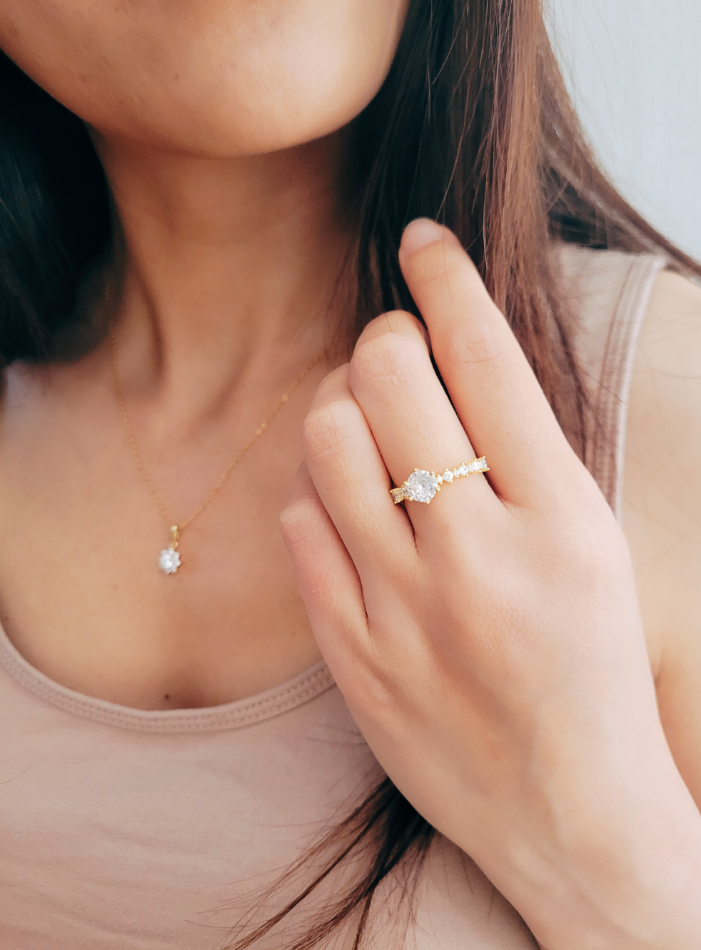 Dainty Solitaire Diamond Ring