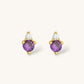 February Birthstone Stud Earrings with Amethyst CZ