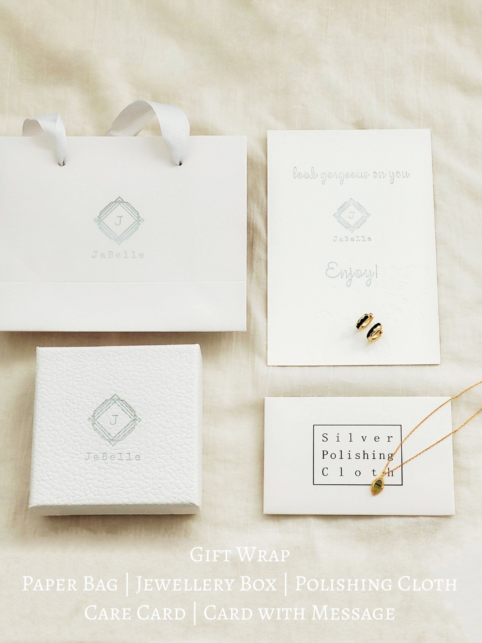 Elegant gift wrap packaging by JaBelle Jewellery