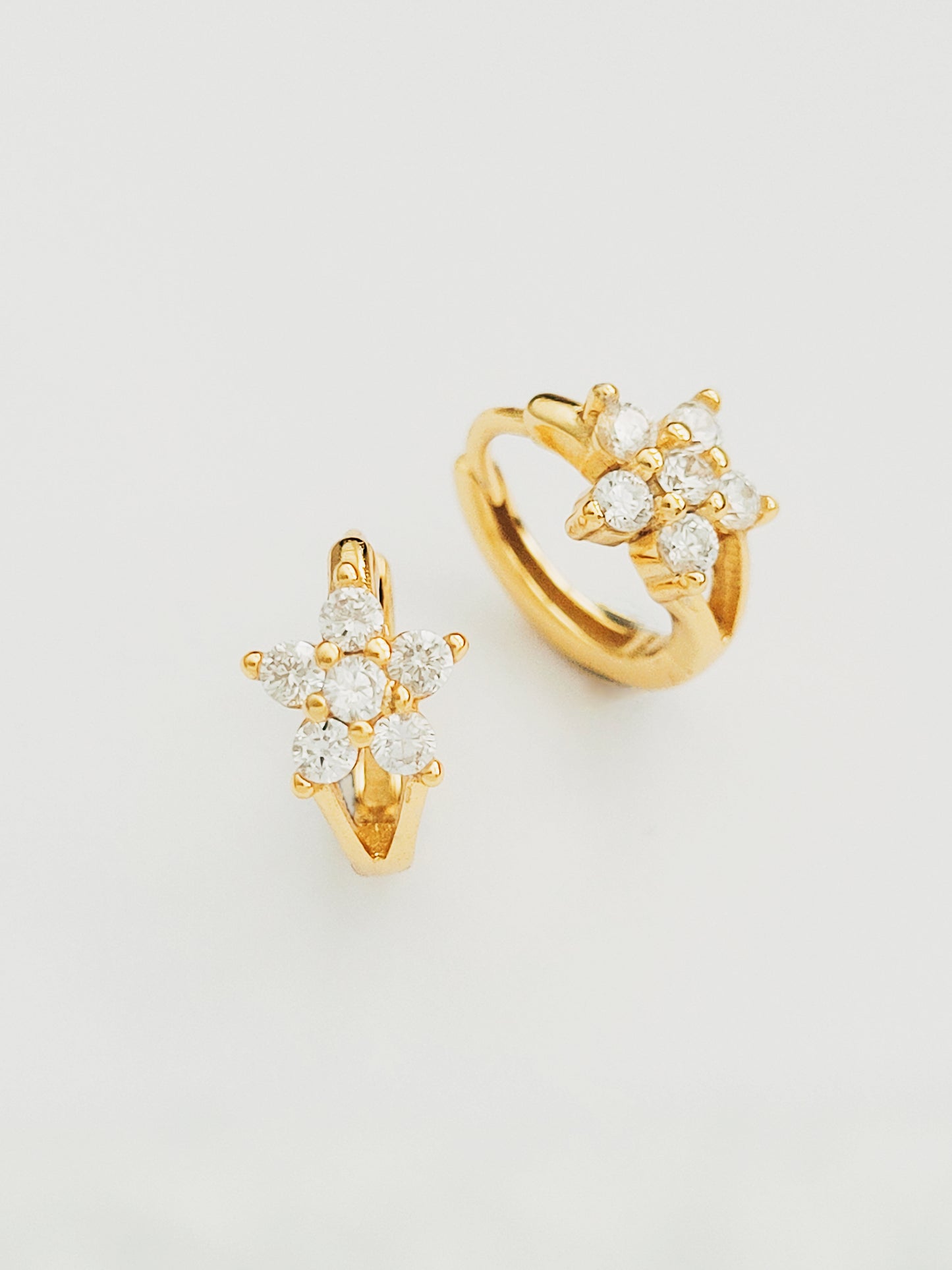Flower Huggie Hoops