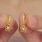 Dangly Flower Huggie Earrings