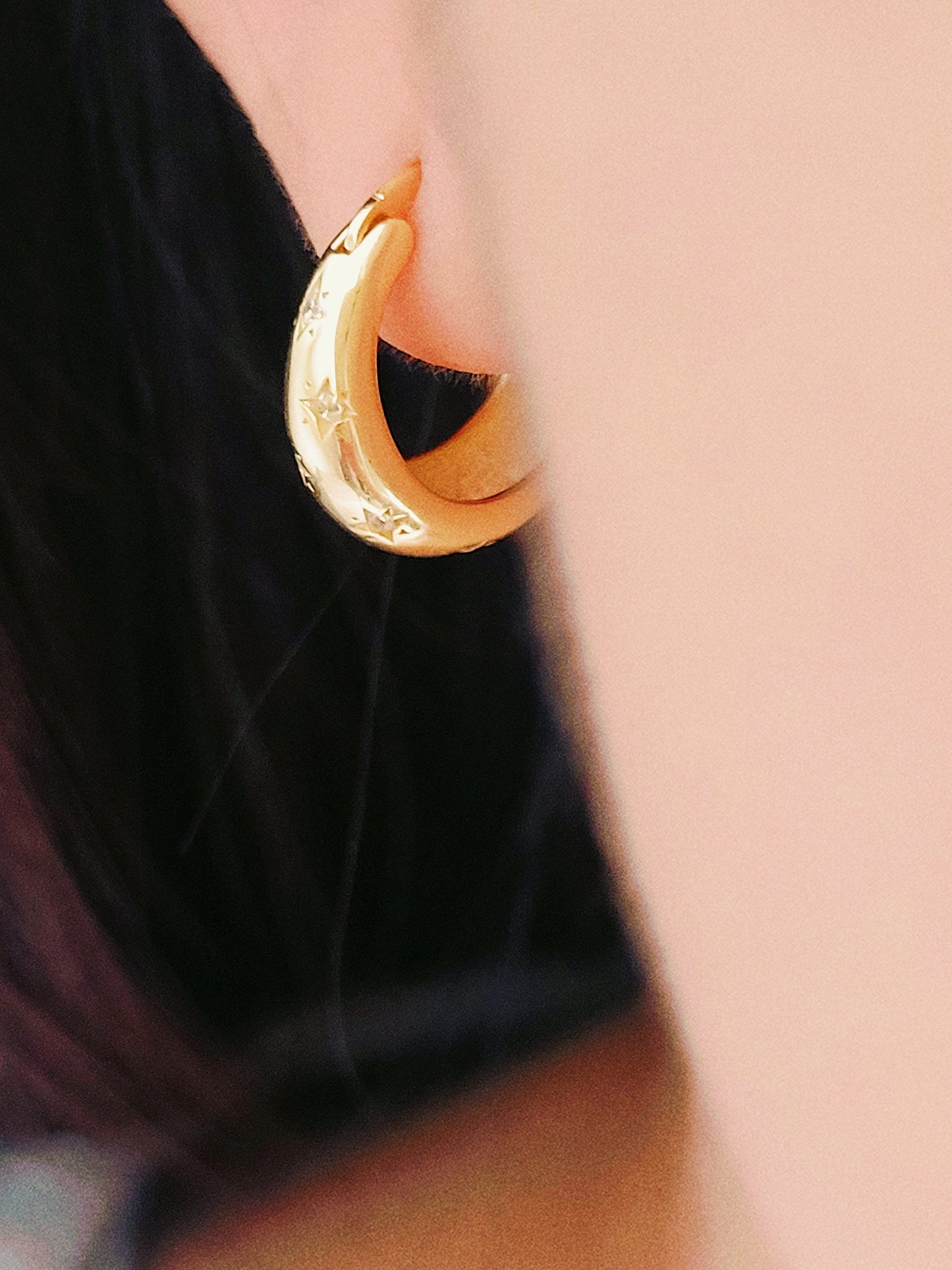 Gold Chunky Star Hoops