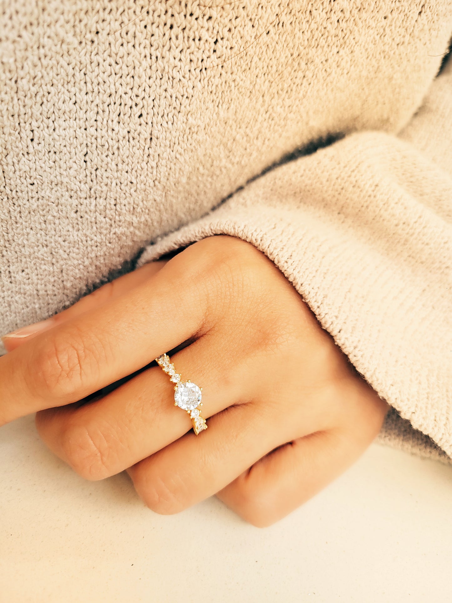 Dainty Solitaire Diamond Ring
