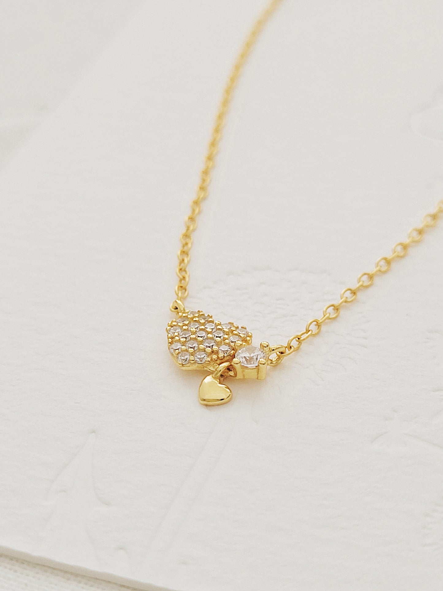 Dainty Tiny Gold Heart Charm Necklace
