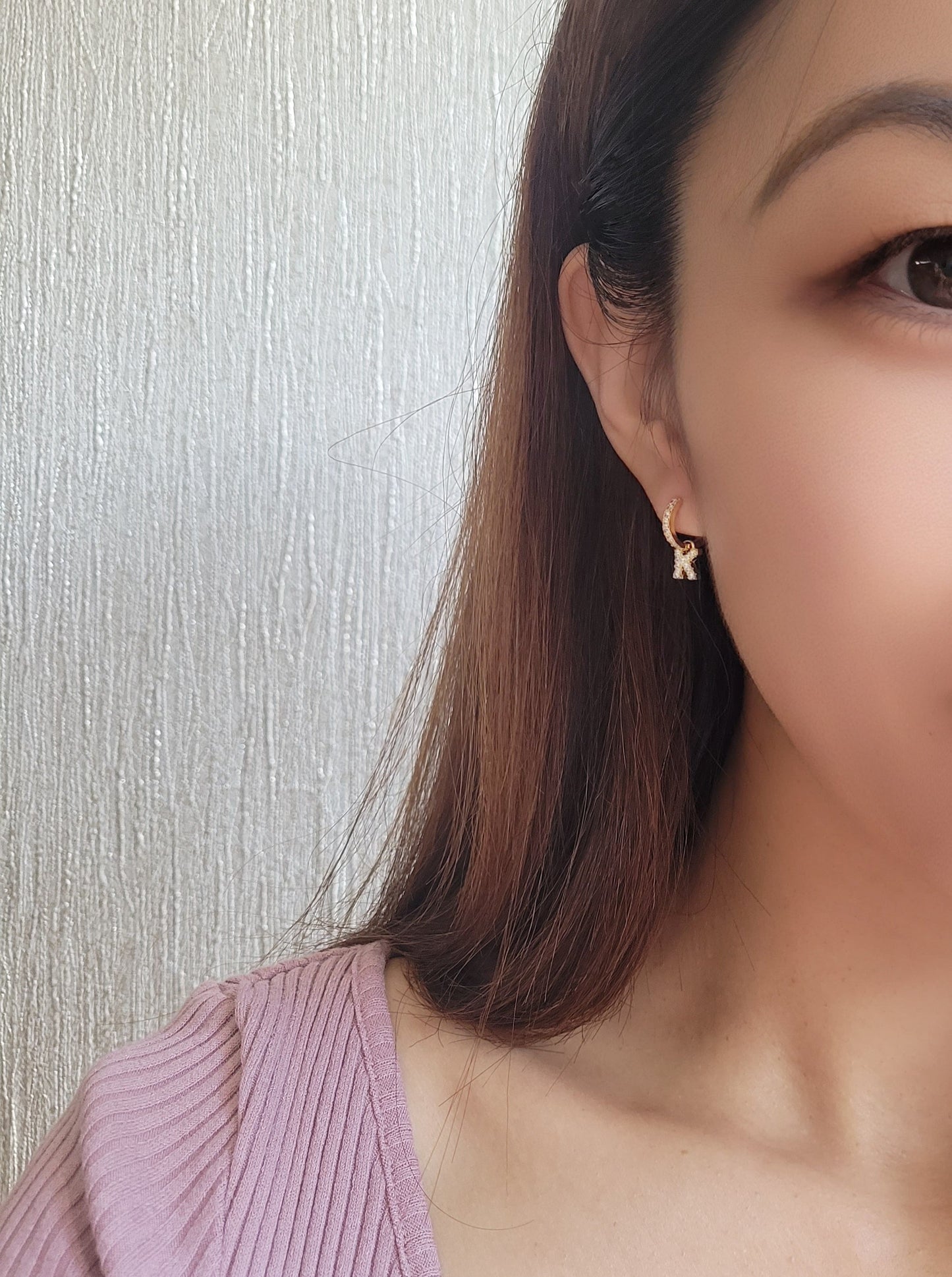 Initial Huggie Hoops