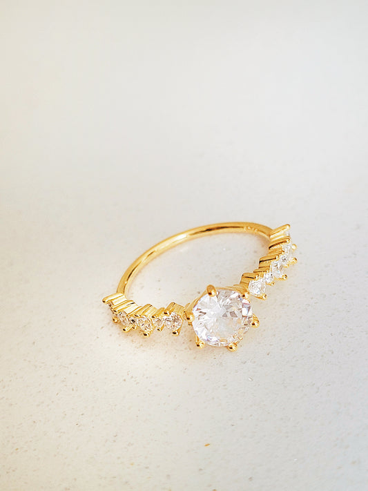 Dainty Solitaire Diamond Ring