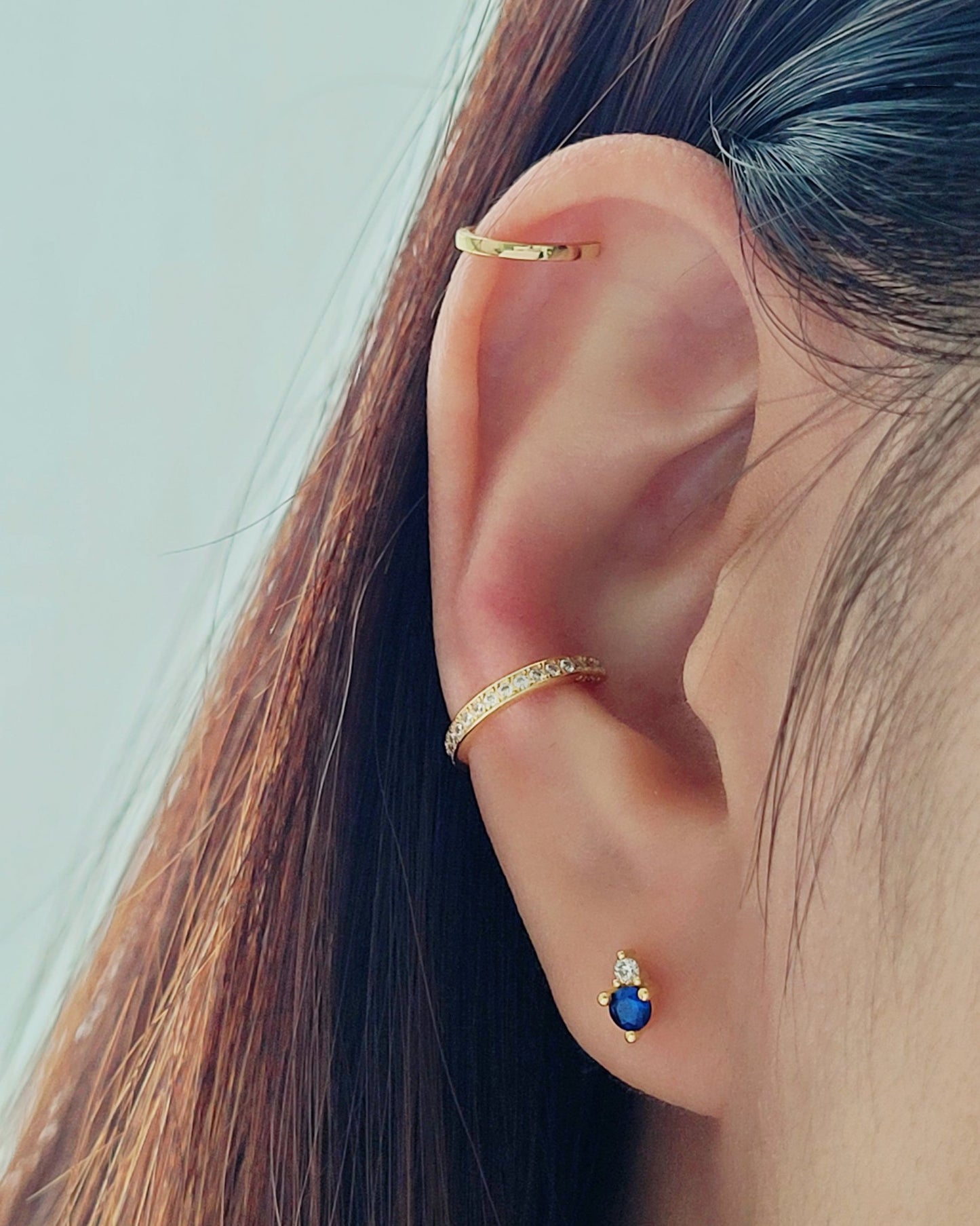 September Birthstone Stud Earrings with Sapphire CZ