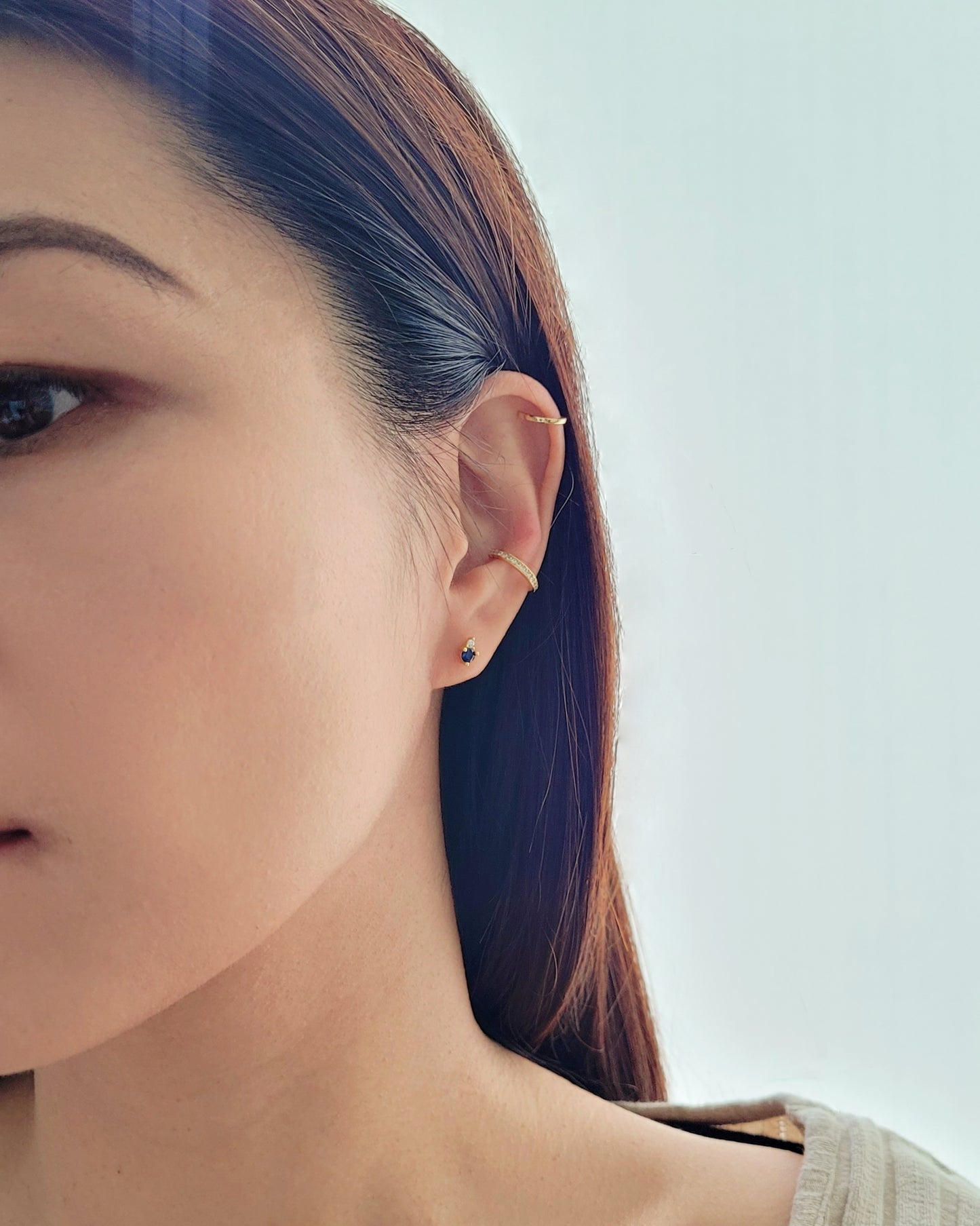 September Birthstone Stud Earrings with Sapphire CZ