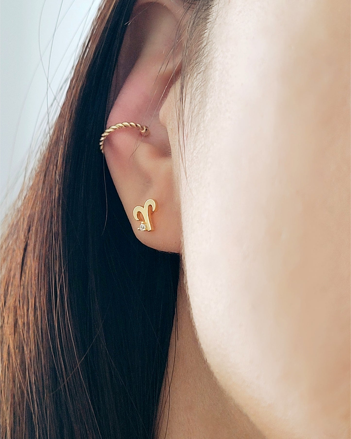 Starry Zodiac Sign Earrings · Aries
