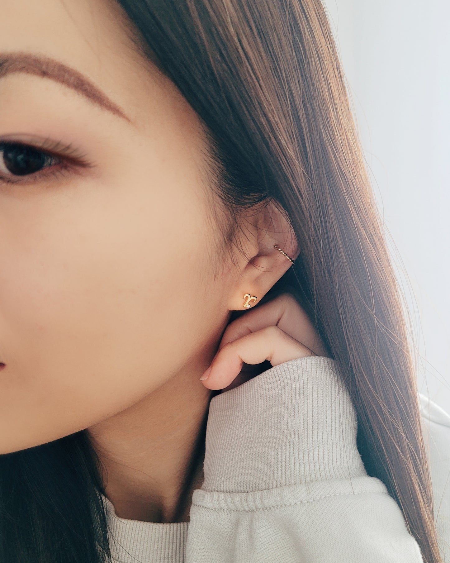 Starry Zodiac Sign Earrings · Aries