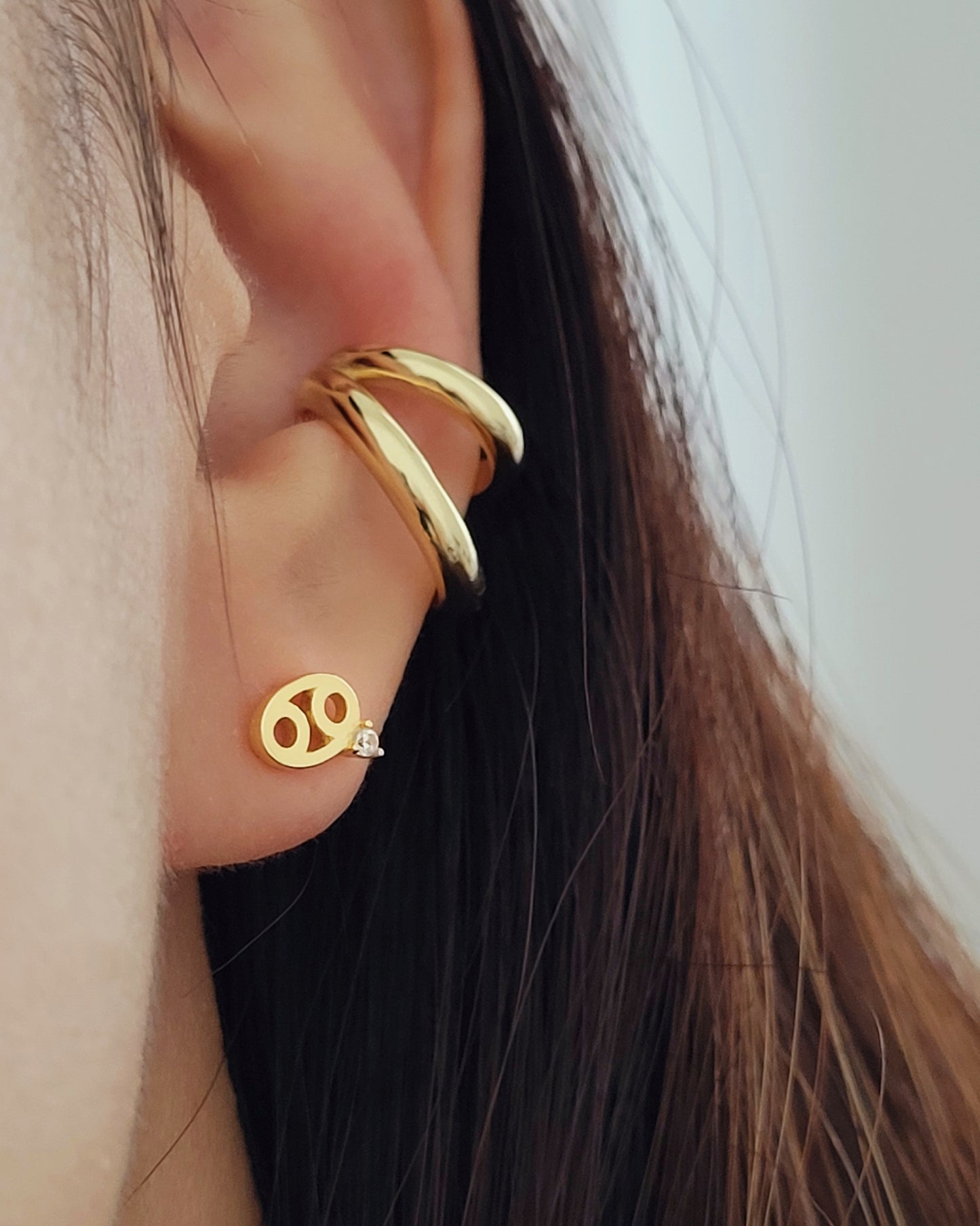 Starry Zodiac Sign Earrings · Cancer