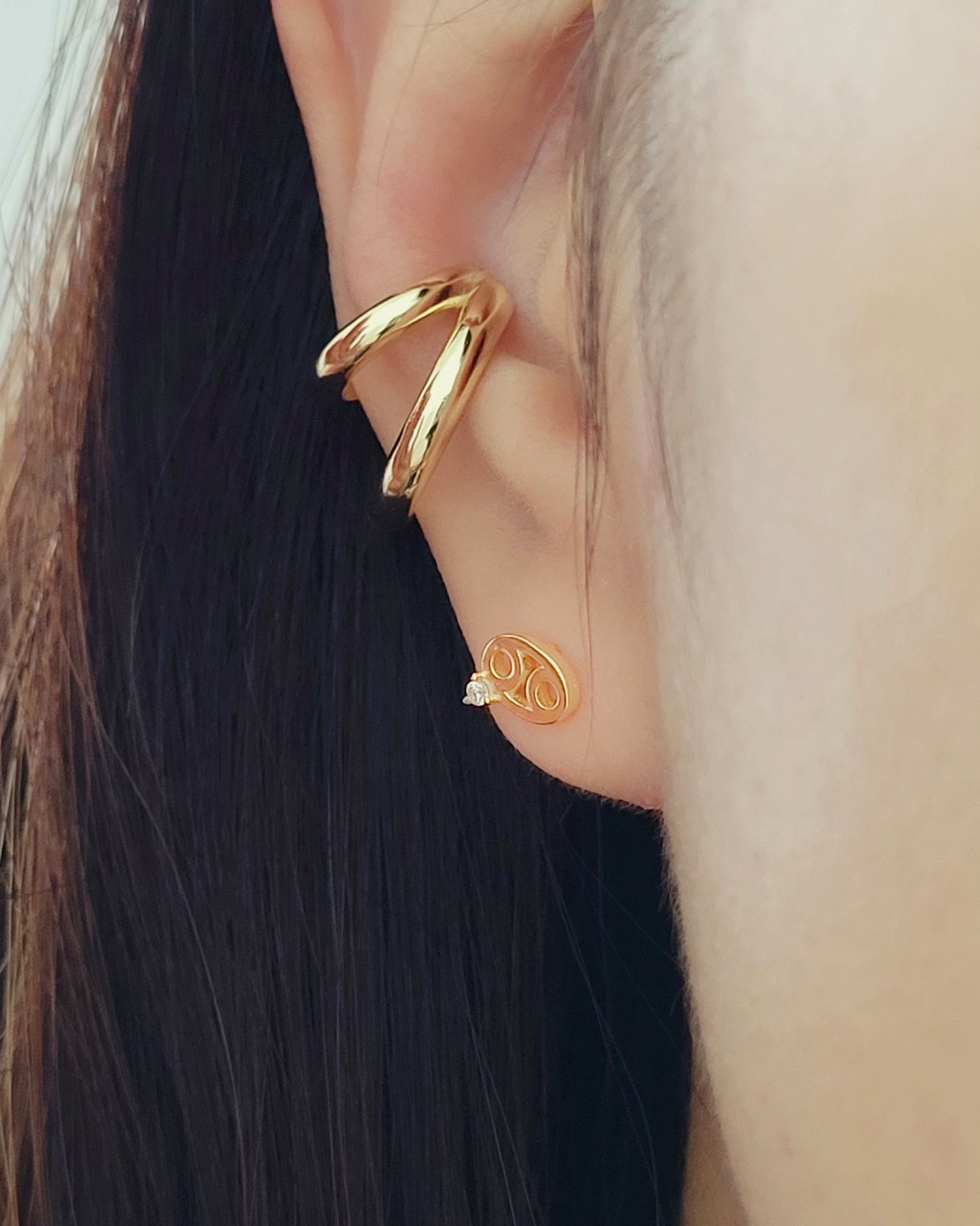 Starry Zodiac Sign Earrings · Cancer